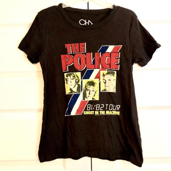 NWT CHASER Sting & The Police T-shirt Ghost in the Machine Tour 81-82 SS Blk XS - Picture 2 of 6
